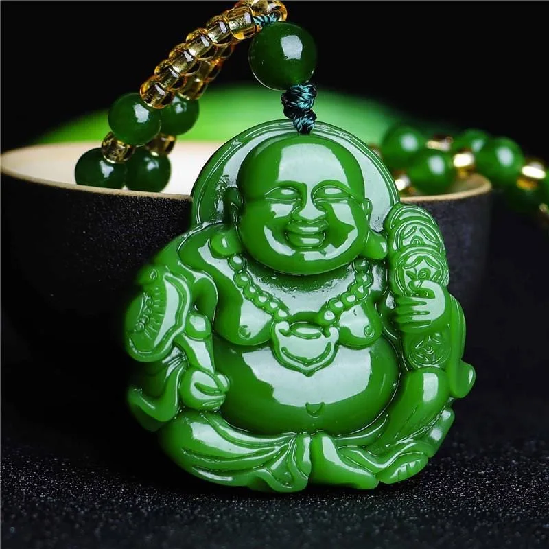 Jewelry & Watches Sp Zo O - Chinese Groene Jade Maitreya Boeddha Hanger