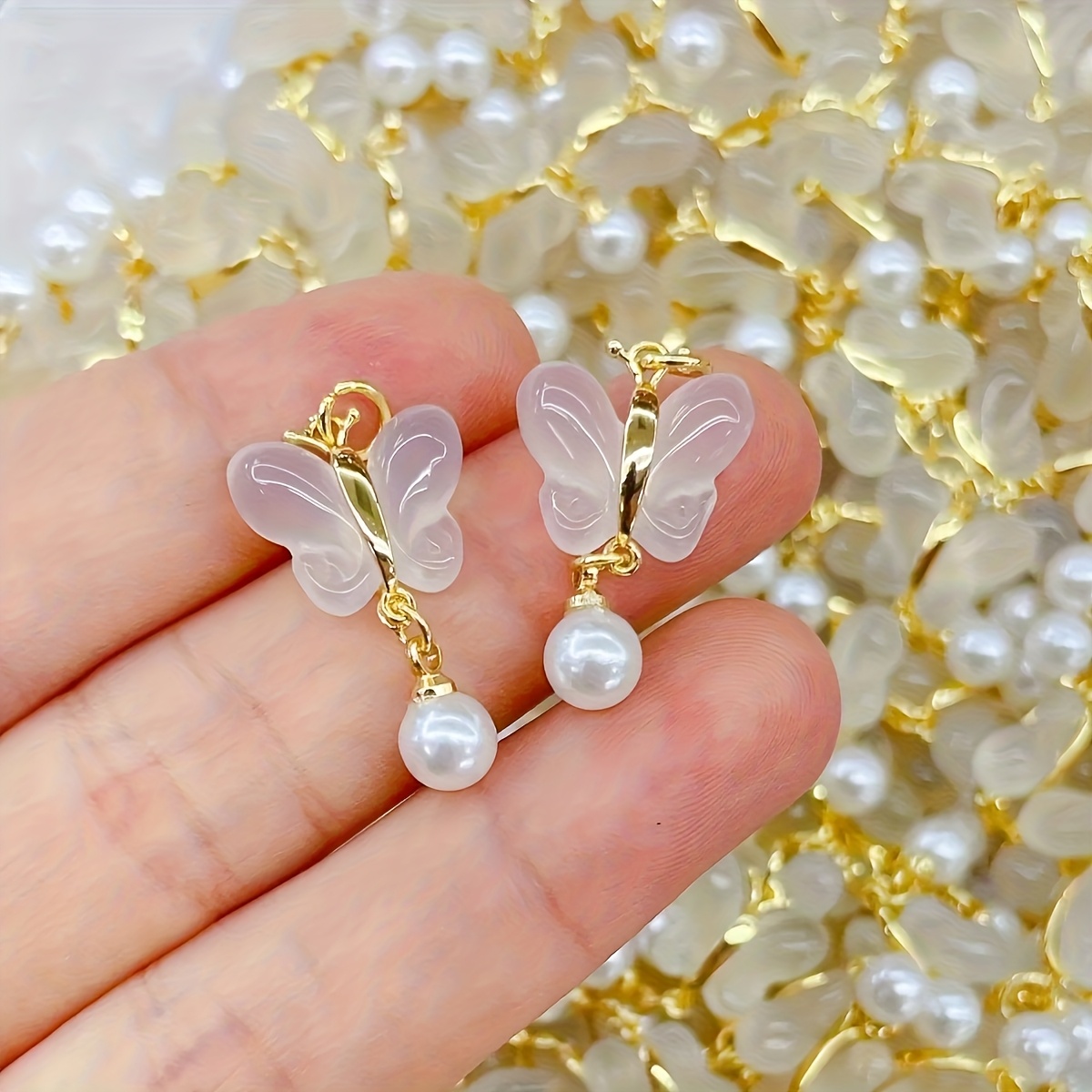 Butterfly Pendant Necklace - 1 Stuk Retro Vlinder Glazen Hangers