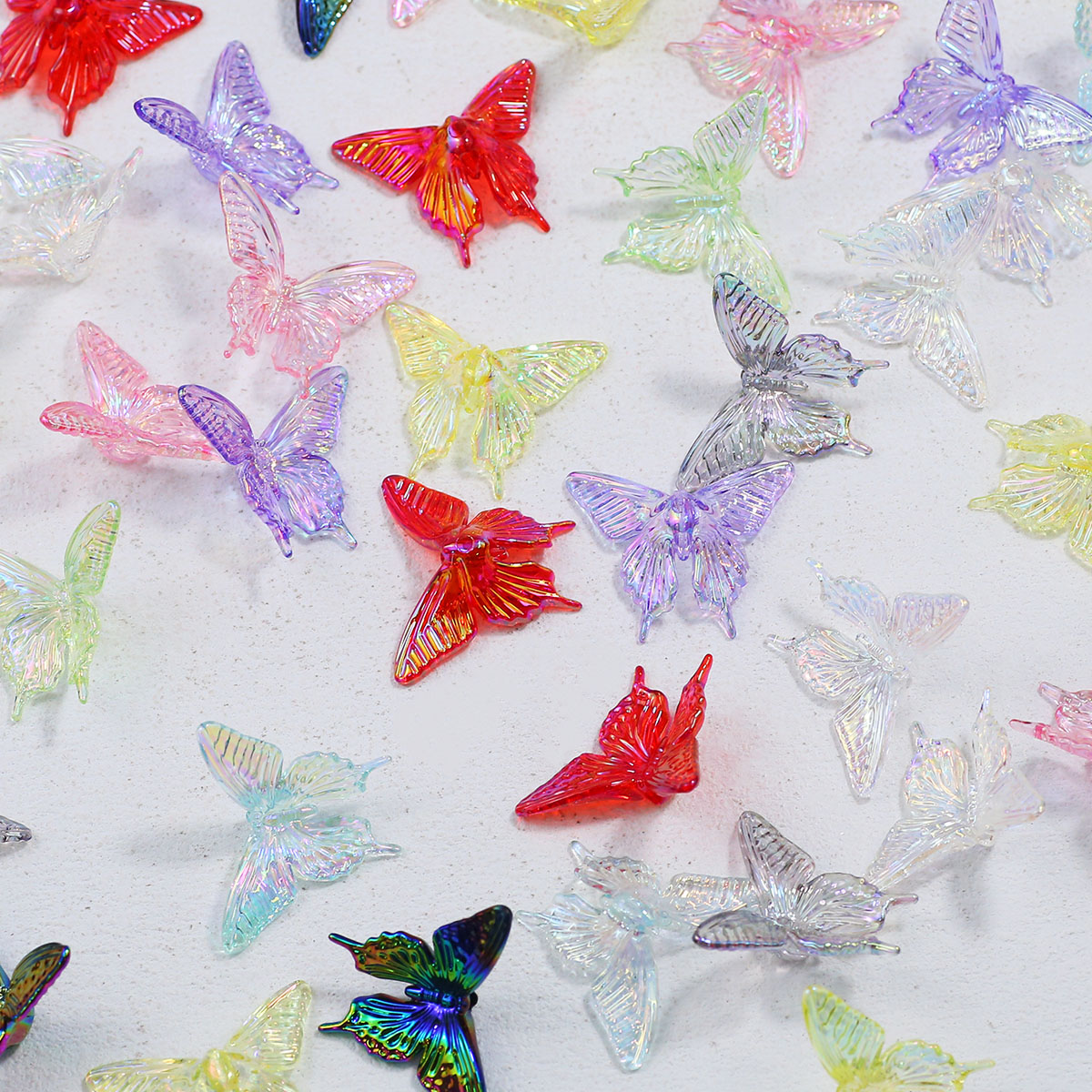 Butterfly Pendant Necklace - 38*34mm acryl vlinder UV gemengde kleur