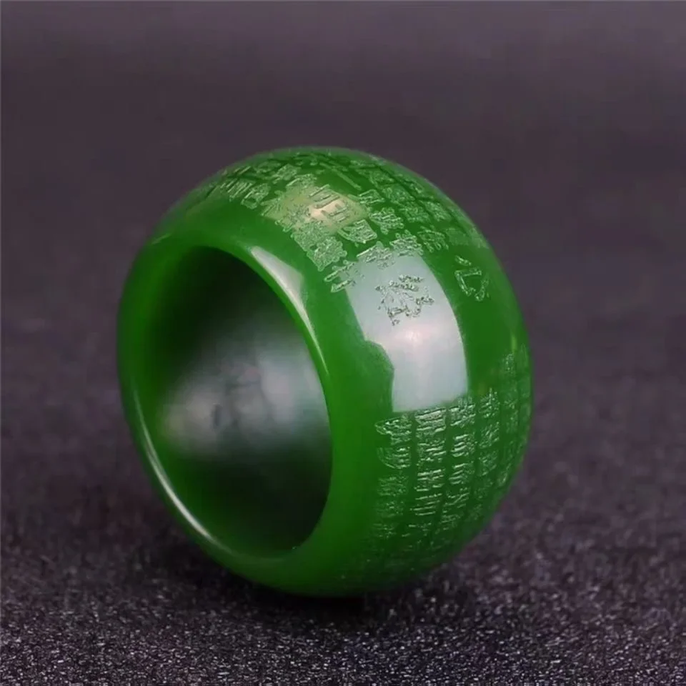 Jewelry & Watches Sp Zo O - Natuurlijke Groene Jade 22mm Ring Hart