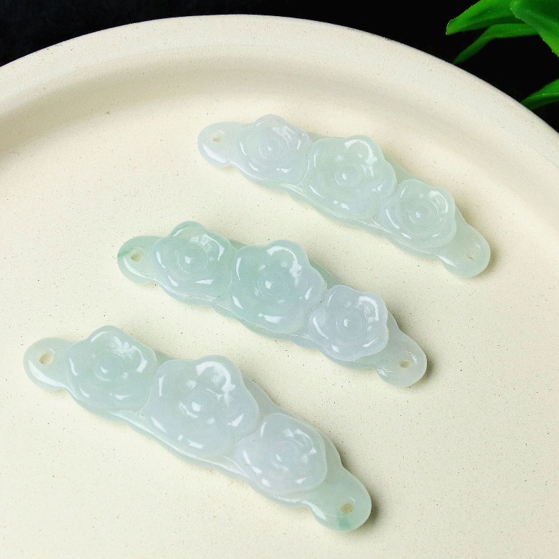 Jewelry & Watches Sp Zo O - 1pc Natuurlijke Jadeïet Smaragd Bloem Handkaart