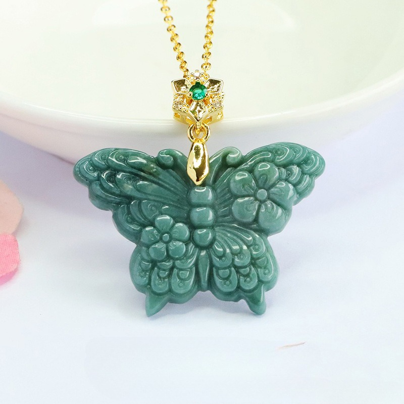 Butterfly Pendant Necklace - S925 Zilver Natuurlijke Echte Blauwe Water