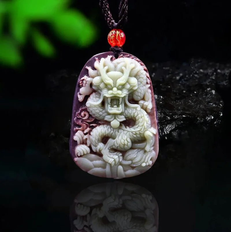 Jewelry & Watches Sp Zo O - Paars Gewaad Jade Draak Hanger Ketting