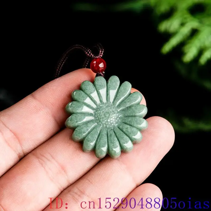 Groene Jadeite Zonnebloem Hang - Jewelry & Watches Sp Zo O recensie en prijs