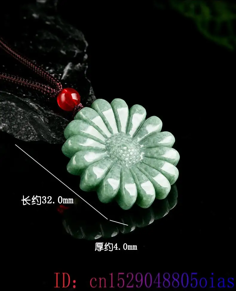Groene Jadeite Zonnebloem Hang - Jewelry & Watches Sp Zo O recensie en prijs