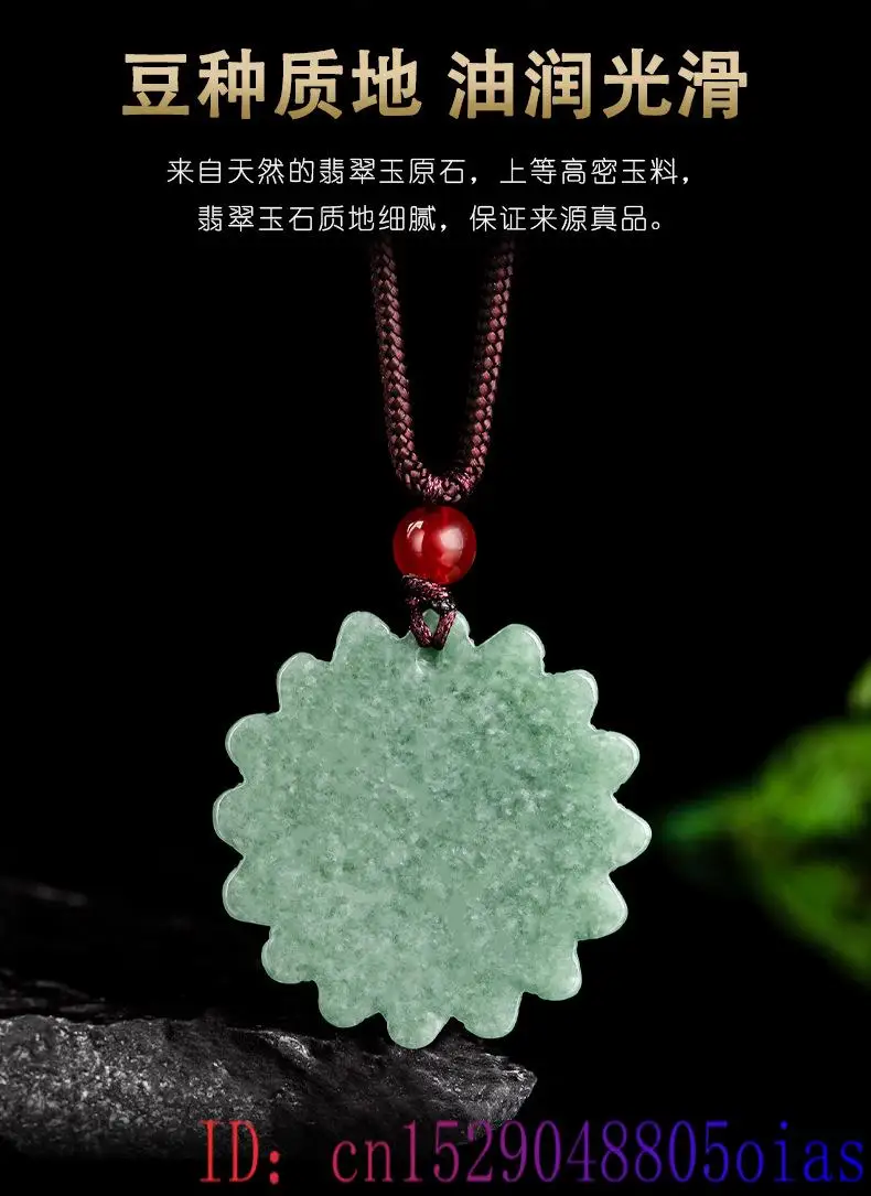 Groene Jadeite Zonnebloem Hang - Jewelry & Watches Sp Zo O recensie en prijs