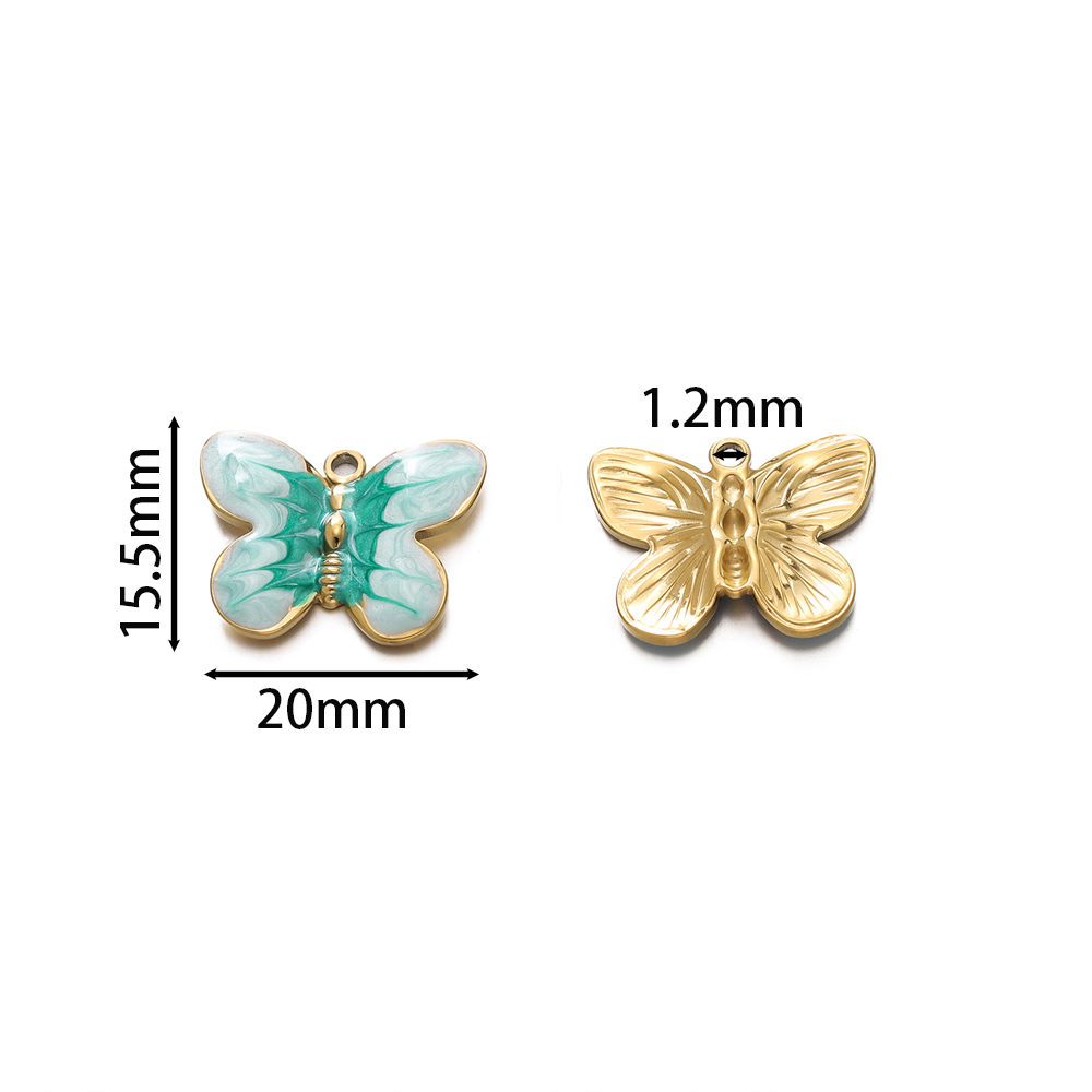 2 stks/partij Kleurrijke Email - Butterfly Pendant Necklace recensie en prijs